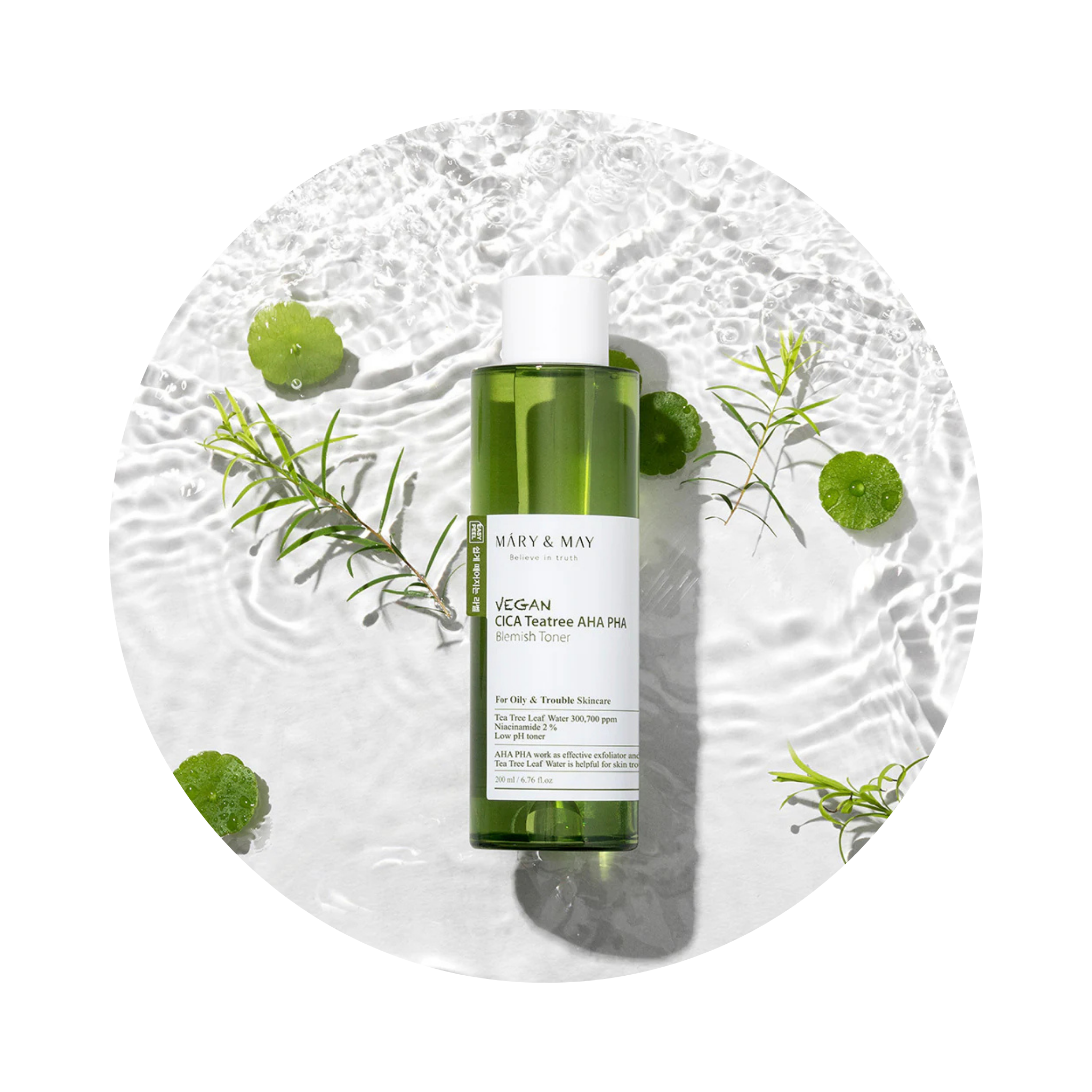 Mary&May Vegan CICA Tea Tree Toner Special Set (200ml + 30ml + Eye Cream 12g)