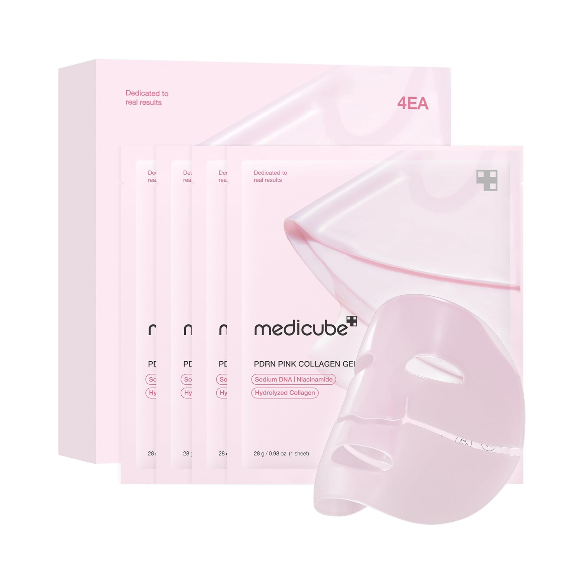 Medicube PDRN Pink Collagen Gel Mask Set (4 Sheets) - (28g per sheet)