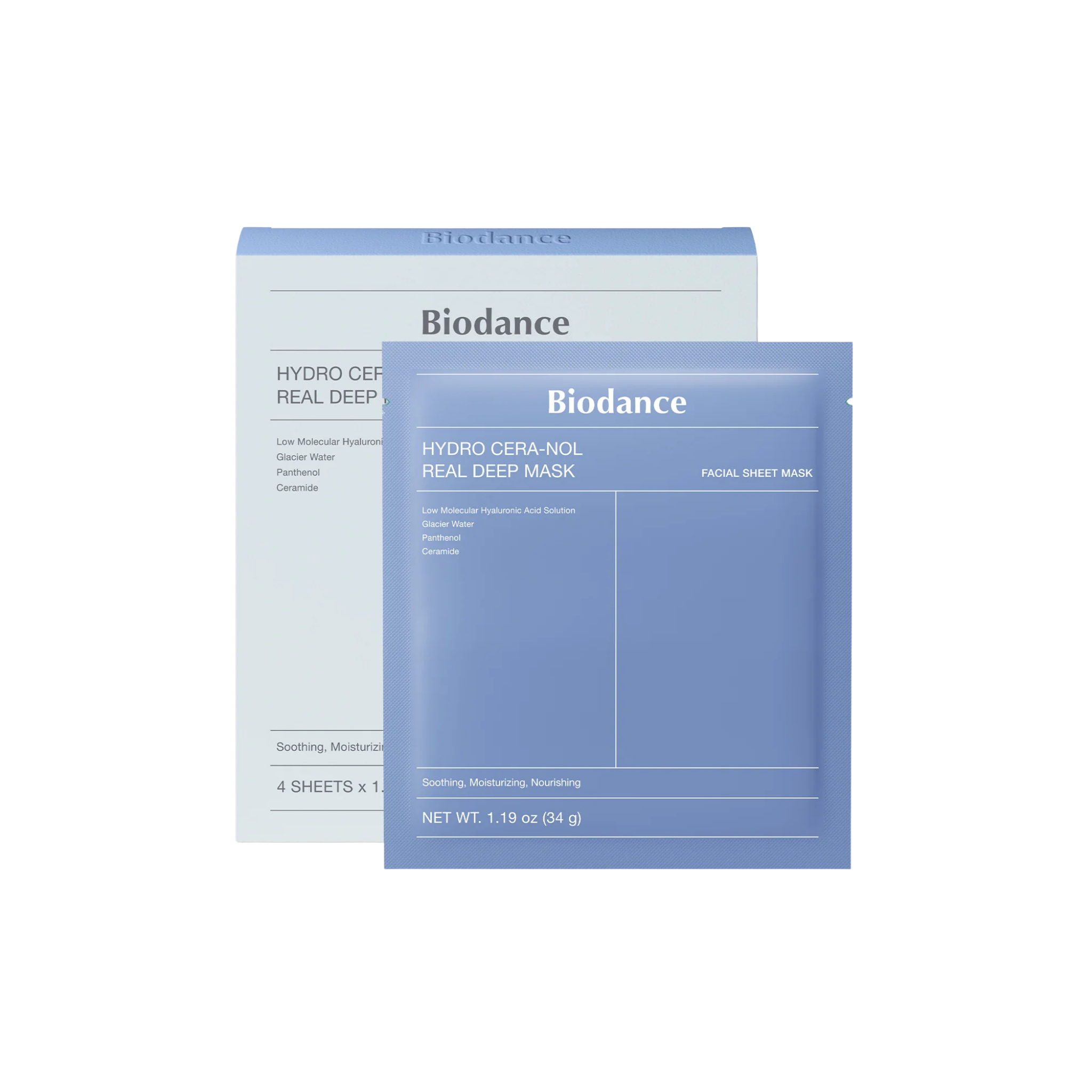 Biodance Hydro Cera-nol Real Deep Facial Sheet Mask - 4pk